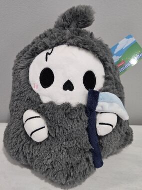 Gray Plush Grim Reaper Squishable Plush NWT 10"